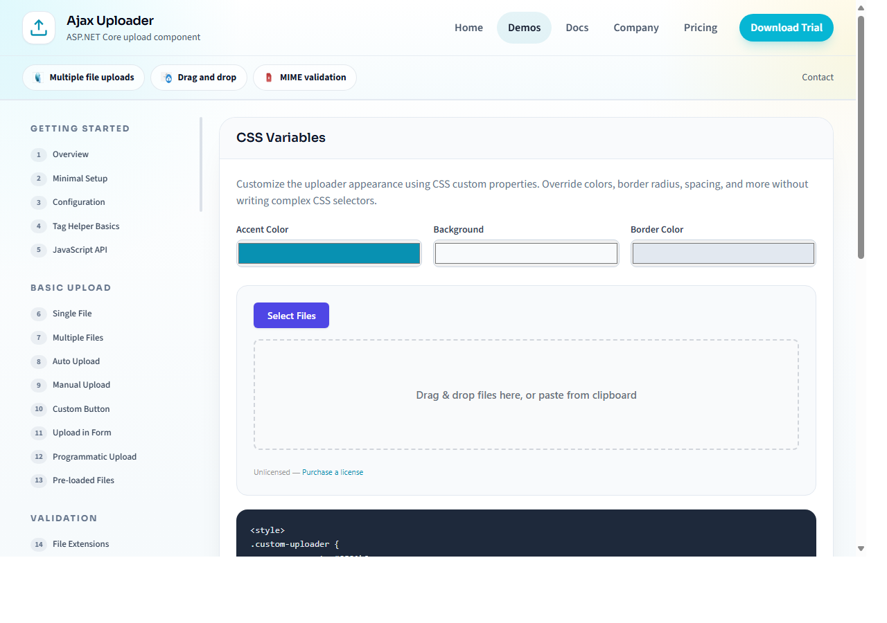 CSS variable theming